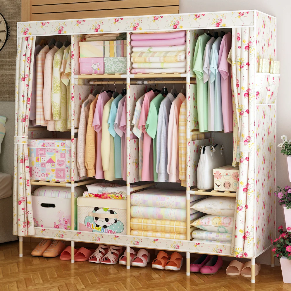 Большой размер, ткань Оксфорд, твердый деревянный шкаф для хранения шифоньер, простой современный дешевый шкаф для одежды, органайзер для одежды Dotomy - Цвет: 9