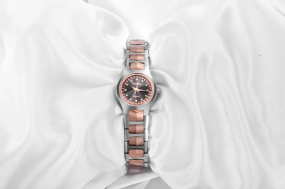 TIME100 женские стрелочный Дисплей Кварцевые Часы Пара Наручные часы Вольфрама сталь Ремешок 50 м Водонепроницаемые часы для женщины Кварцевые Часы