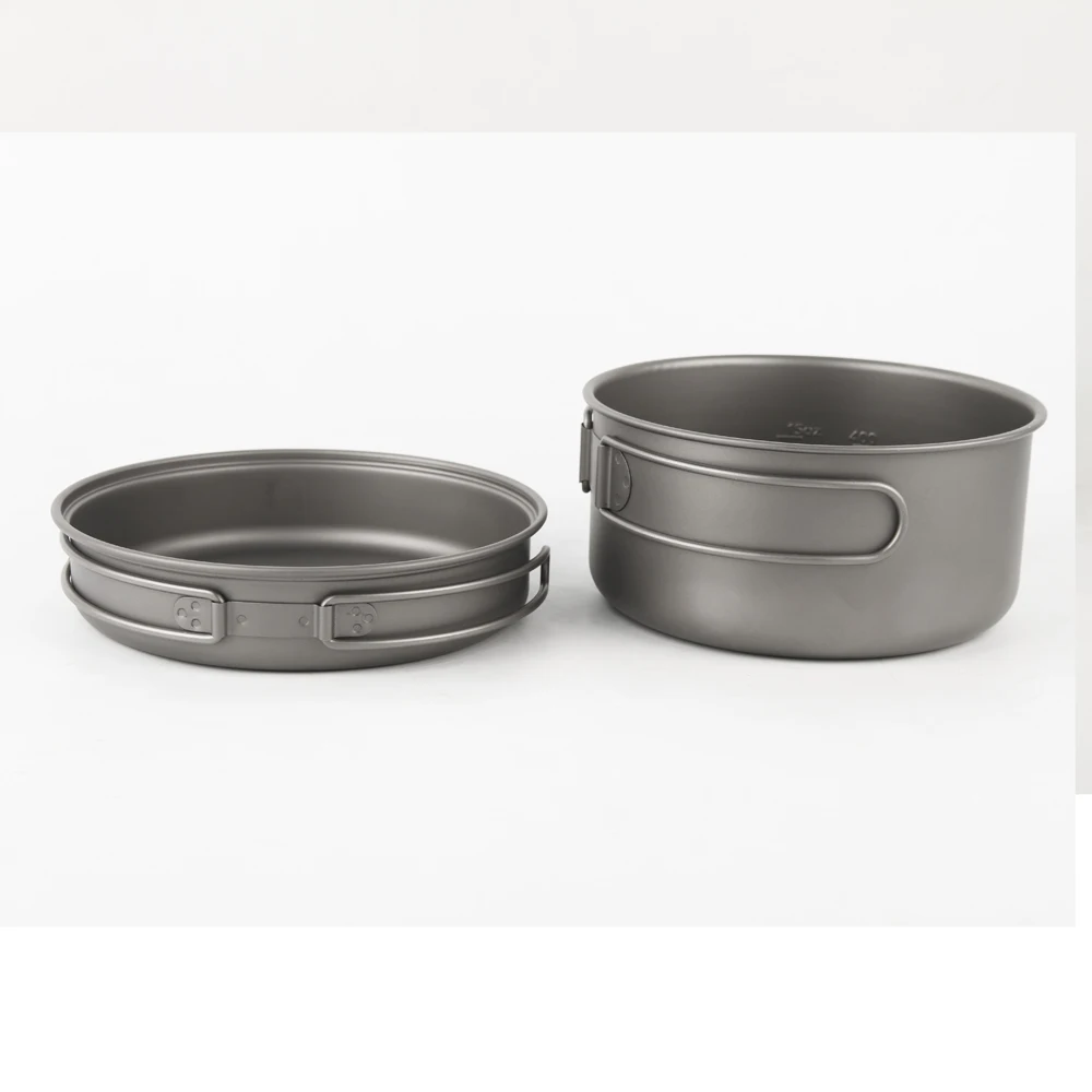 Bandeja de titanio ultraligero utensilios de cocina al aire libre olla de Camping vajilla plegable que mejora la resistencia al cuerpo