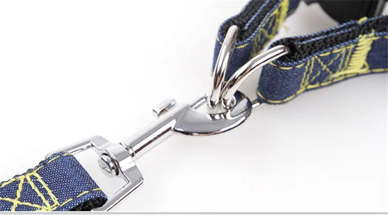 Adjustable No-Pull Denim Dog Harnesses Leash Collar for Greater Control Safety Dog Training Walking Running Rescue Harness 5