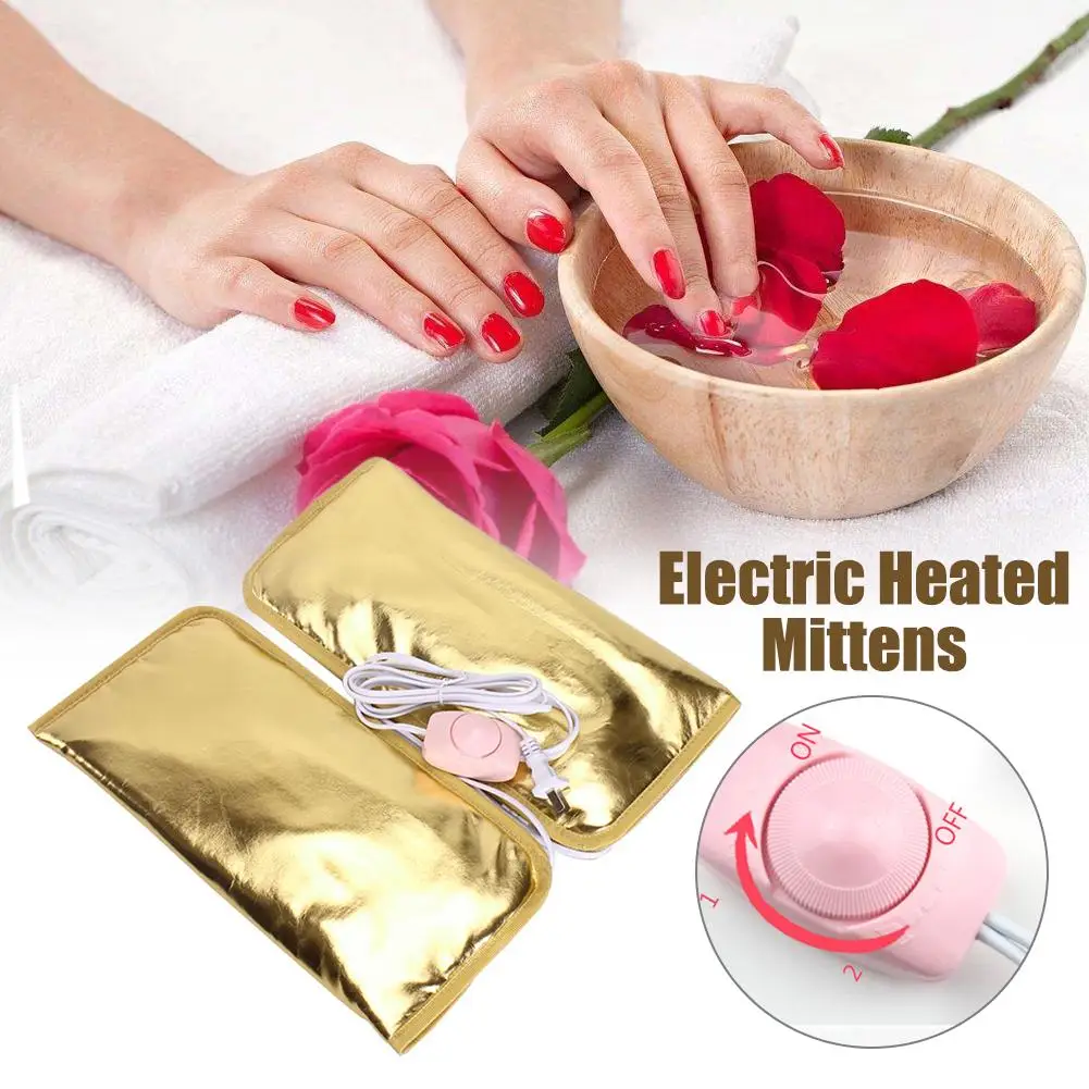 

Electric Heated Mittens For Paraffin Hand Wax Treatment Nail Manicure Metabolism Of Skin And Improve Blood SPA Heated Mittens