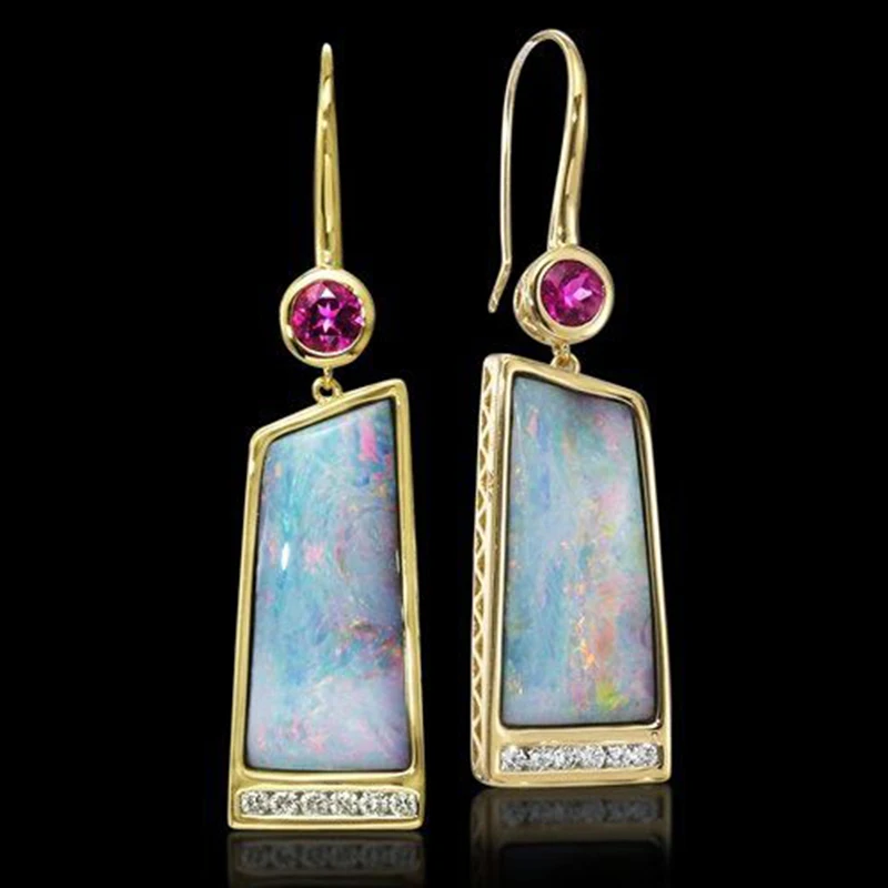 

Fashion Ethnic Pink Resin Drop Earrings Luxury Brand Gold Color Art Features Earrings for Women Oorbellen Fine Jewelry O5P031