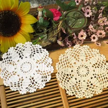 36 шт. хлопок ручное вязание крючком салфетки под тарелку Подставка под кружку винтажное вязание крючком мотивы белый бежевый