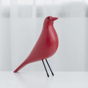 

Resin Bird Figurine Hand Carved Bird Desktop Ornament Animal Statue Decorative Bird Toy Home Decor