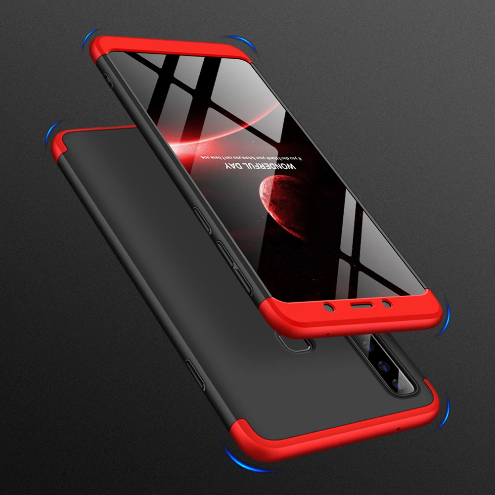 Чехол GKK 360 градусов для Xiaomi Redmi Note 7 6 5 Pro 4x 5A Prime Y1 lite Redmi 6 Pro A2 lite 6A 5A 6 4x полное покрытие корпуса - Цвет: Black Red