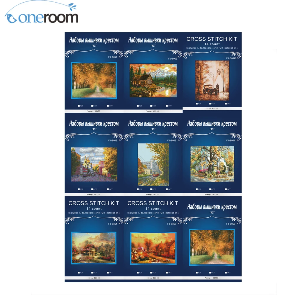 

Autumn Countryside Counted Cross Stitch Cross Stitch Sets landscape Cross Stitch Kits Embroidery Home Decor Needlework