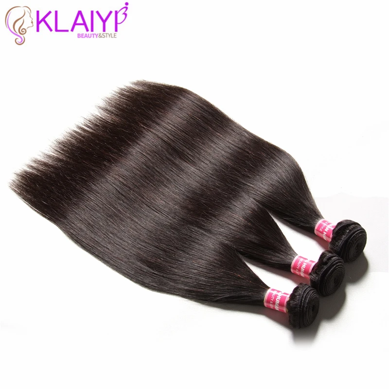 Paquetes rectos de pelo Klaiyi 8-30 pulgadas cabello indio Color Natural cabello humano paquetes Remy extensión de cabello envío gratis