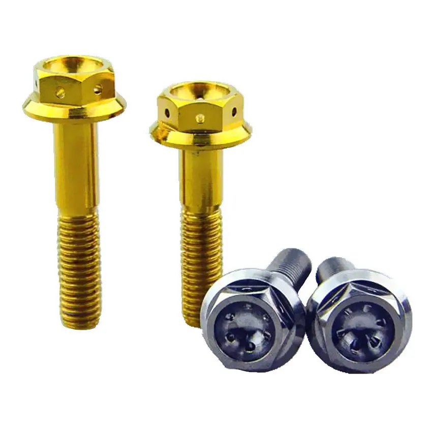 

Titanium Bolt for Motorcycle Motor Bike Modified M8 x35/40mm Ti Bolts Hollow Flange Head Titanium Screws Ti Fastener 2/6pcs
