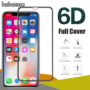 

500pcs Full Curved 6D Edge Tempered Glass For iPhone 11 Pro Max XS XR X 8 7 6 6S Plus Anti-scratch Screen Protection Glass Film