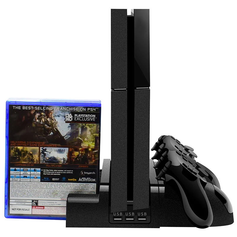  Cooling Stand For PS4/PS4 Slim/PS4 PRO With 12PCS Games Storage Dual Controller Charging Dock Stati