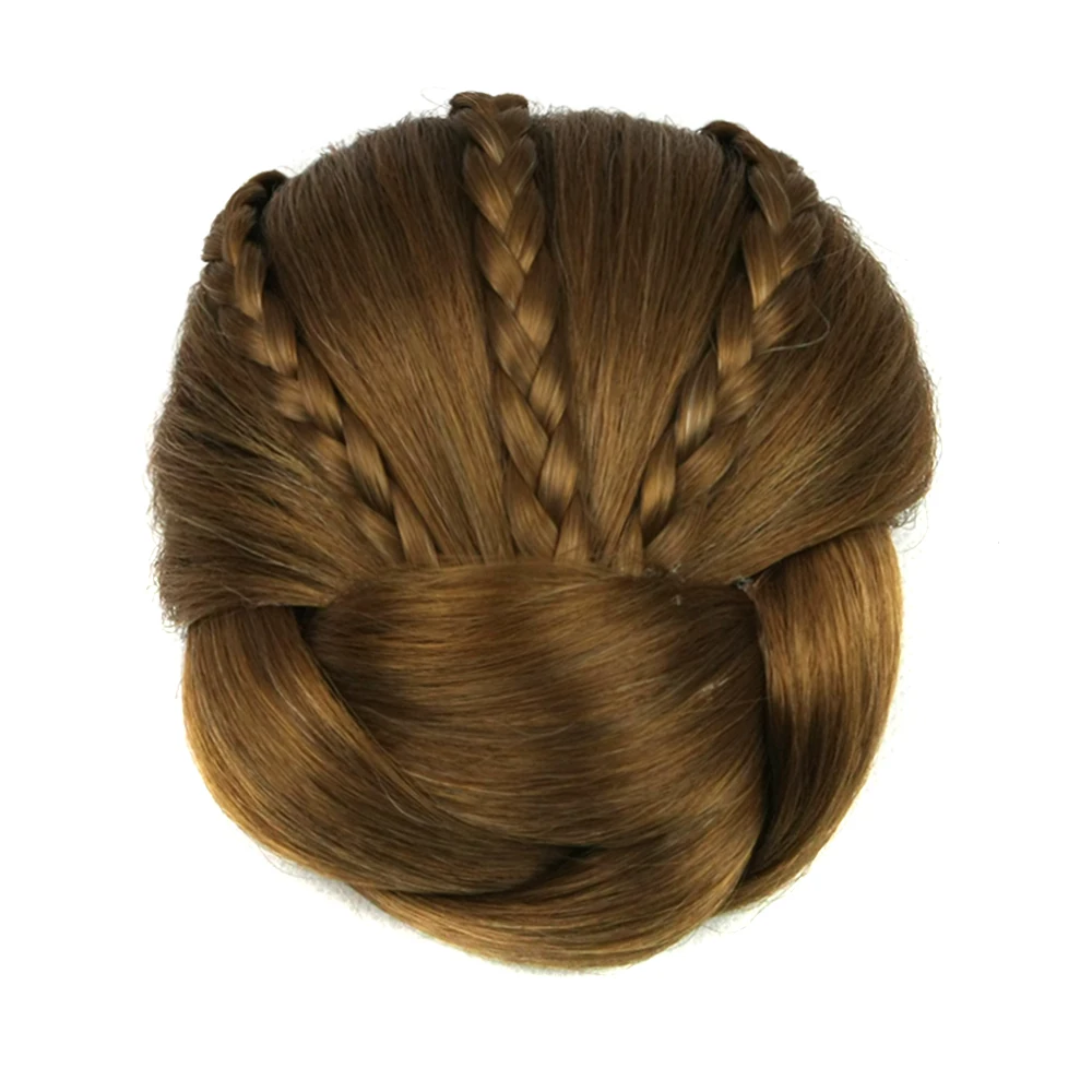 Soowee 6 цветов Синтетические волосы шт Плетеный Chignon клип в волос Bun Высокая Температура Волокно Женские аксессуары для волос пончик Бигуди и