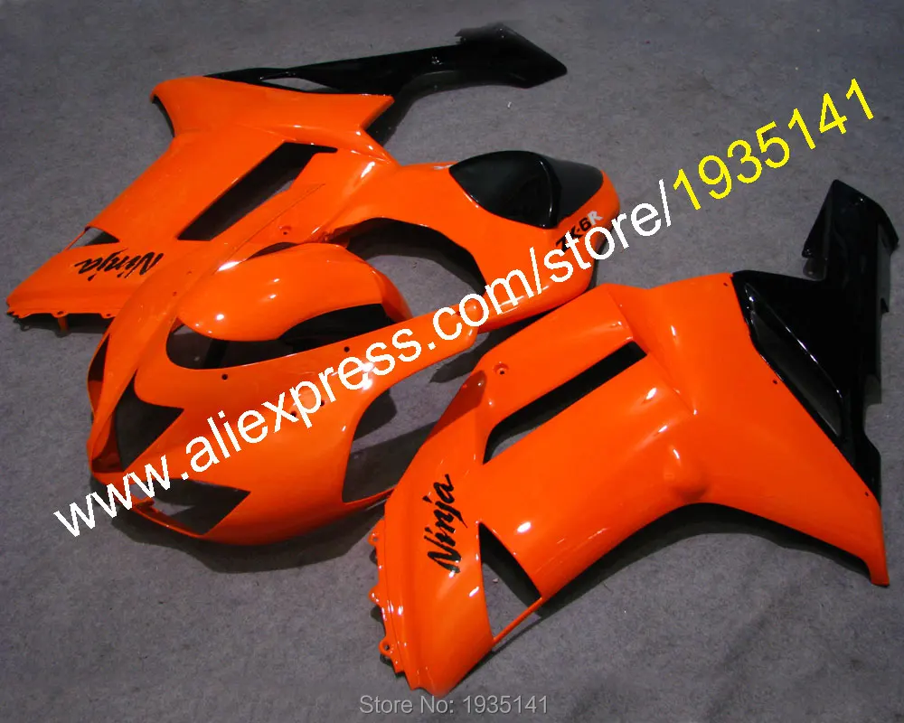 Для Kawasaki обтекатель оранжевый черный ZX 6R 2007 2008 передка часть 636 ниндзя ZX6R 07 08 тела