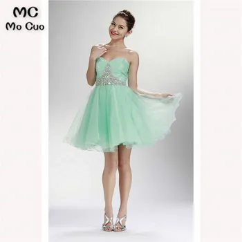 

2018 More Color A- line Graduation Homecoming Dresses Crystal Beaded Wedding Party Dress Lace Up Homecoming Cocktail Party Dress