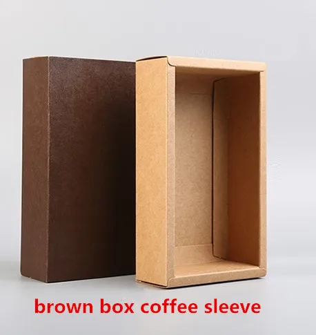 Крафт-бумажный ящик, Подарочная коробка, белая, черная, ювелирная, ручная работа, упаковочные коробки для мыла, для свадебной вечеринки, конфет - Цвет: kraft coffee sleeve