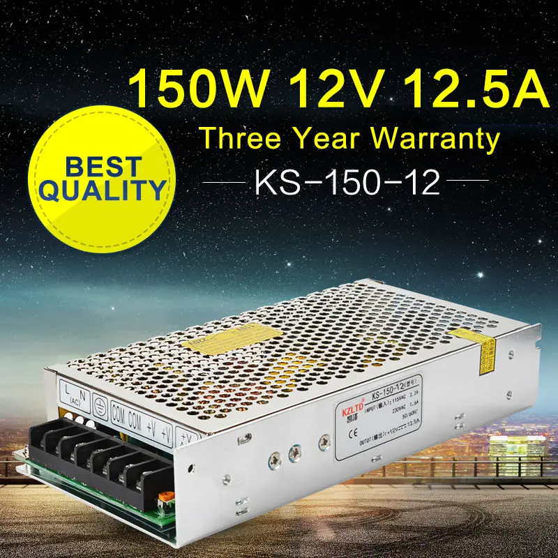

Switching Power Supply 220V to 12V 150W lED Driver Power AC to DC Converter for LED Street Light Stage Lighting LED Display