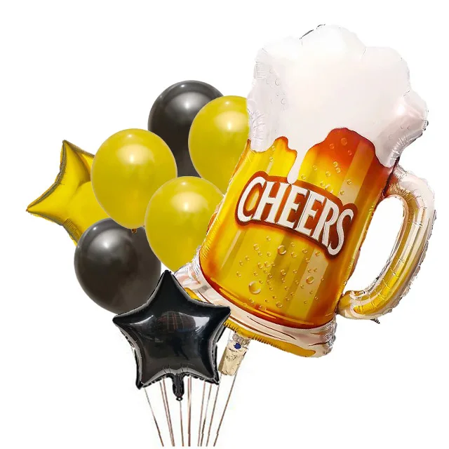 

80*60cm Beer Mug Cheers Shape Foil Balloon Giant Air Balloons for Father Day Birthday Party Decoration Summer Water Wine Balloon