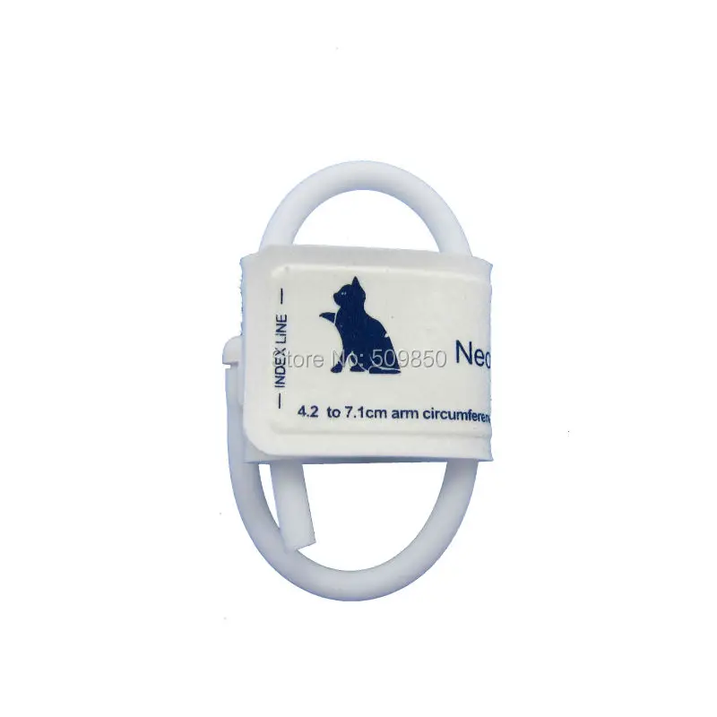 

Free shipping Range 4.2-7.1CM Veterinary disposable blood pressure cuff single tube non woven neonatal nibp cuff