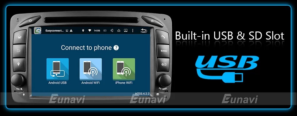 Eunavi 2 Din Android 9,0 dvd-плеер автомобиля для Benz W203 W208 W209 W210 W463 Vito Viano TDA7851 Мультимедиа Радио стерео головного устройства ПК