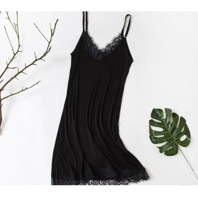 

New Fashion Silk Lace Nightgown Sexy Summer Night Dress Soft Sleepwear Adjustable