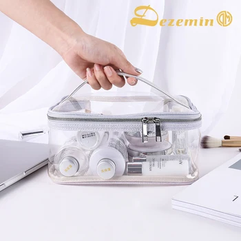 

DEZEMIN High Quality TPU Toiletry Bag with Handle Makeup Case Environmently Friendly