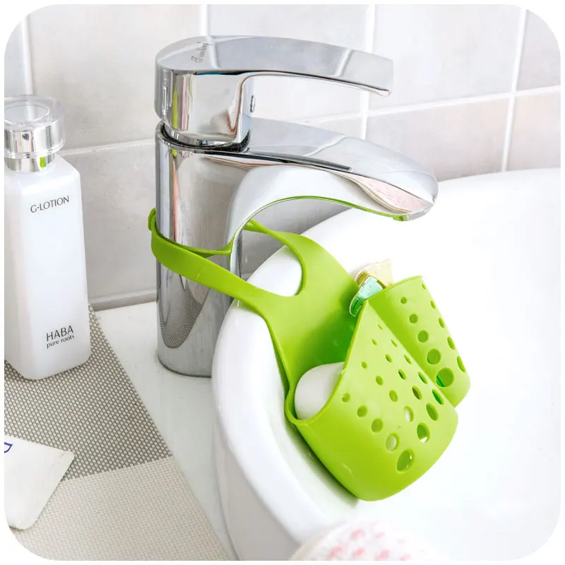 LIYIMENG Sink Shelf Kitchen Sponge Drain Holder Storage Bag Toilet Soap Shelf Organizer Rack Hanging Basket Double Hanging Hag Rack B8