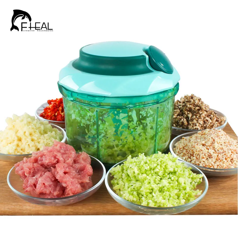 

FHEAL Multifunction Vegetable Meat Chopper Cutter Processor Chopper Garlic Cutter Fruit Twist Shredder Manual Meat Grinder
