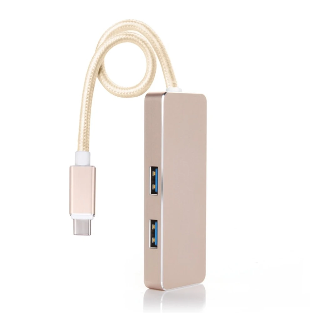 20 штук Портативный USB 3.1 Тип C до 2 USB 3.0 хаб Серебряный Розовый адаптер для Macbook 12"