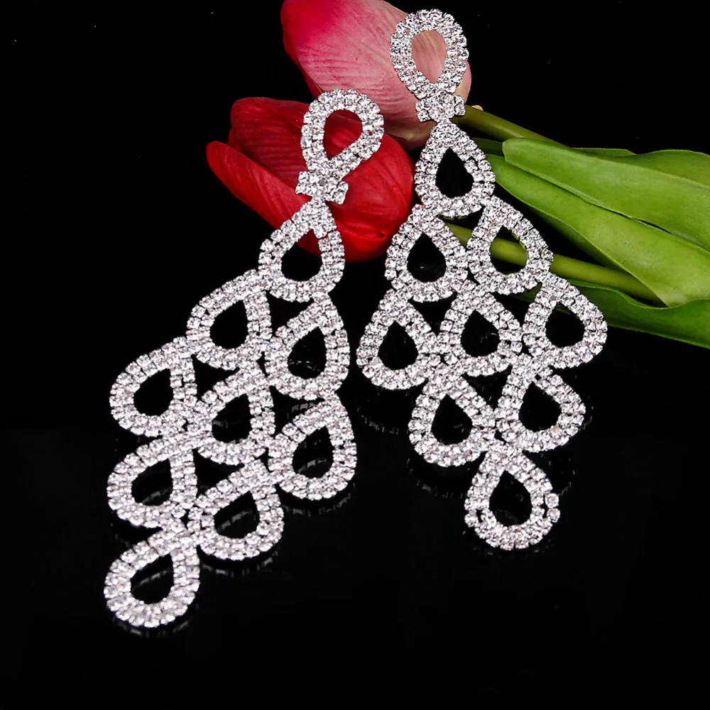 Shevalues AB Rhinestone Серьги для женщин длинные висящие серьги для женщин Элегантные Серьги Pendientes ювелирные изделия для банкета Вечерние