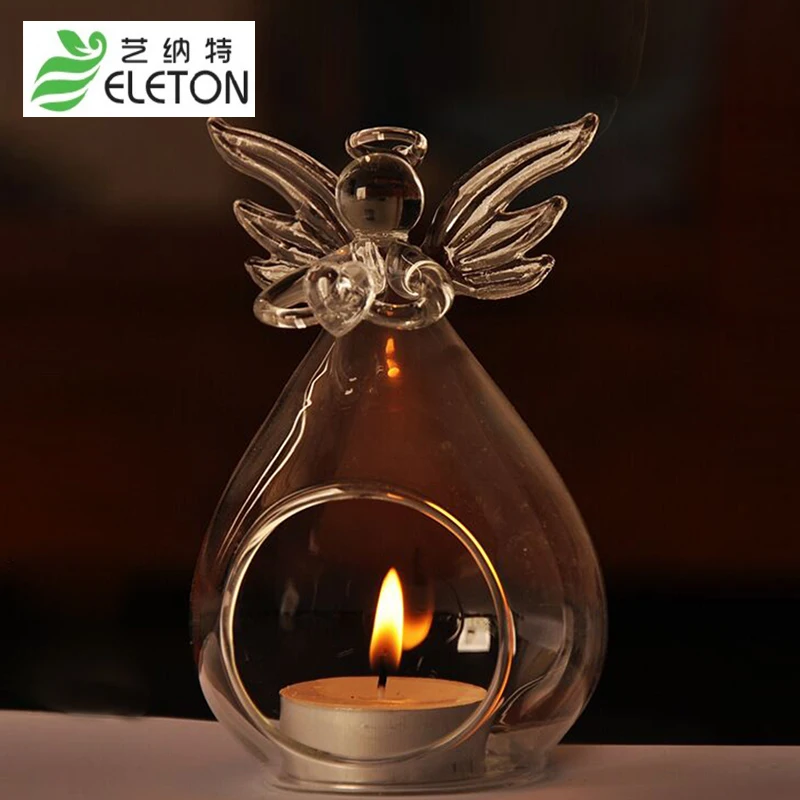 

ELETON European Candlestick Candle Holders Transparent glass candlestick lamp holder other European style Wedding Bar Decor