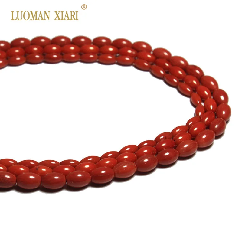 

Wholesale AAA synthesis Red Coral Oval shape Beads For Jewelry Making DIY Bracelet Necklace 4*8/5*8/6*9mm Strand 15''