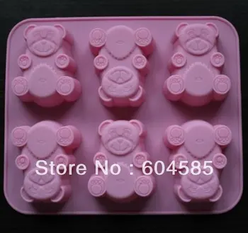 

6-cute bear Silicone Cake Mold Chocolate Craft Candy Baking mold