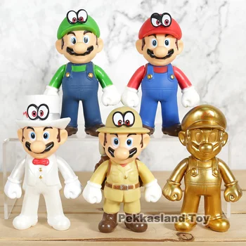 

New 5 Styles Super Mario Bros Odyssey Cappy Mario Luigi Action Figure 12CM Model PVC Toys Retail