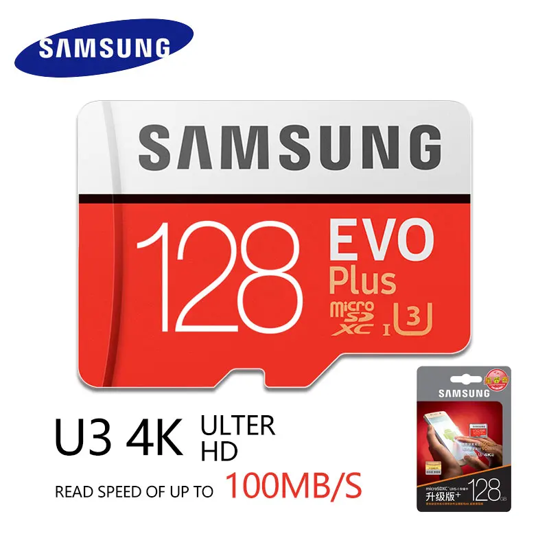 SAMSUNG EVO Plus 32 GB карта памяти SDHC Class10 Micro SD C10 U3 TF карты Модуль памяти TransFlash SDXC 64 GB 128 GB 512 GB