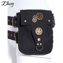 Панк готический ретро Холщовая Сумка шестерни мобильный телефон карман для женщин стимпанк ноги заклепки пояс поясная сумка поясной мото Байкерский мешок