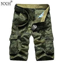 NXH камуфляжные шорты Карго мужские хлопковые армейские военные повседневные шорты с несколькими карманами летние Лидер продаж уличная одежда для работы