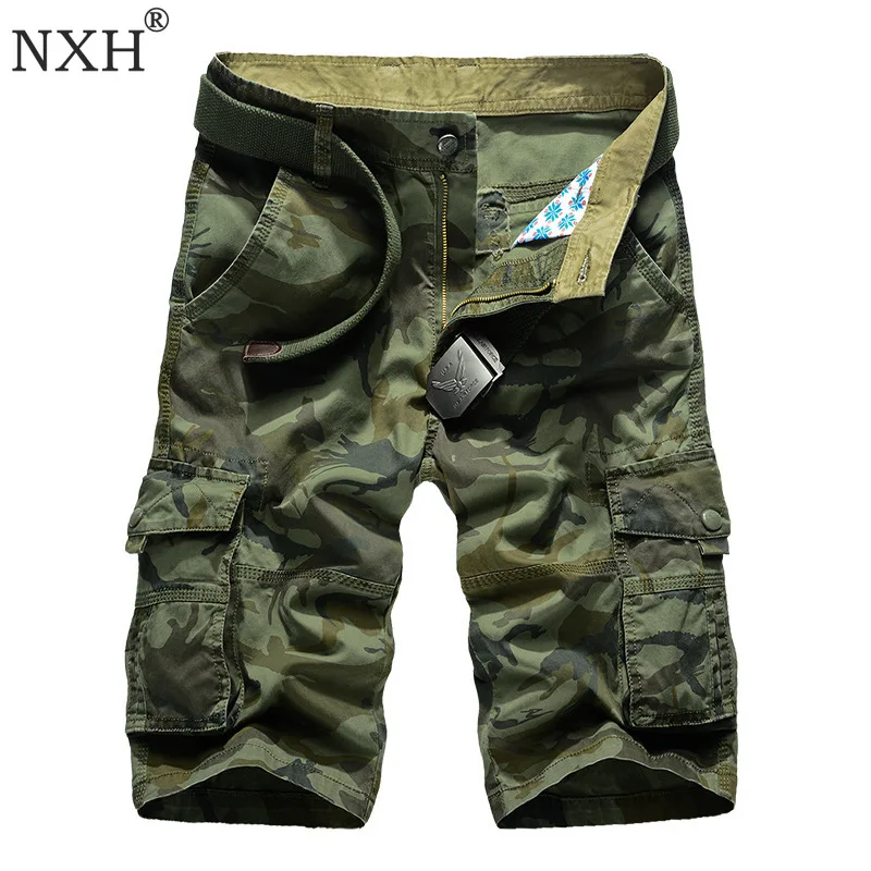 NXH 2019 камуфляжные шорты Карго мужские хлопковые армейские военные повседневные с