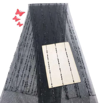 

2019 Latest African Tulle Lace Fabric 5 yards High Quality Swiss voile Embroidered French Mesh Bud silk Tulle Lace Fabrics A1506