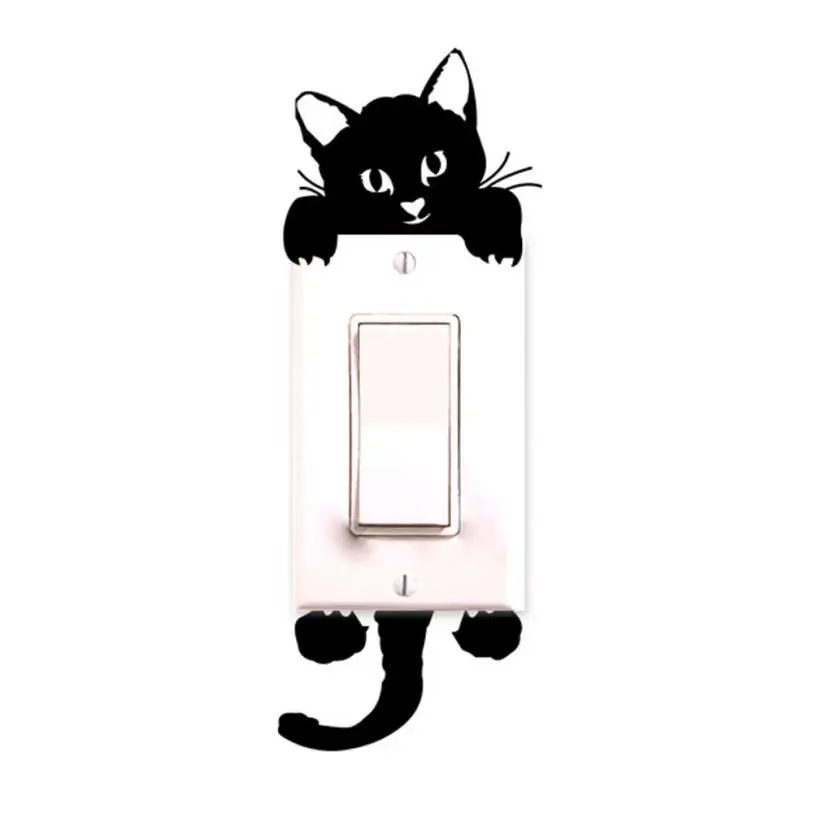 

2018 hot sale New Cute Cat Wall Stickers Light Switch Decor Decals Art Mural Baby Nursery Room C30426