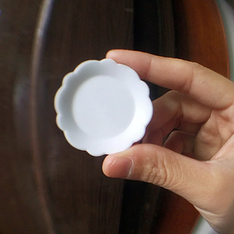 20PCS Fashion Deco Parts Mini Plastic Plate White Miniature Cup Saucer