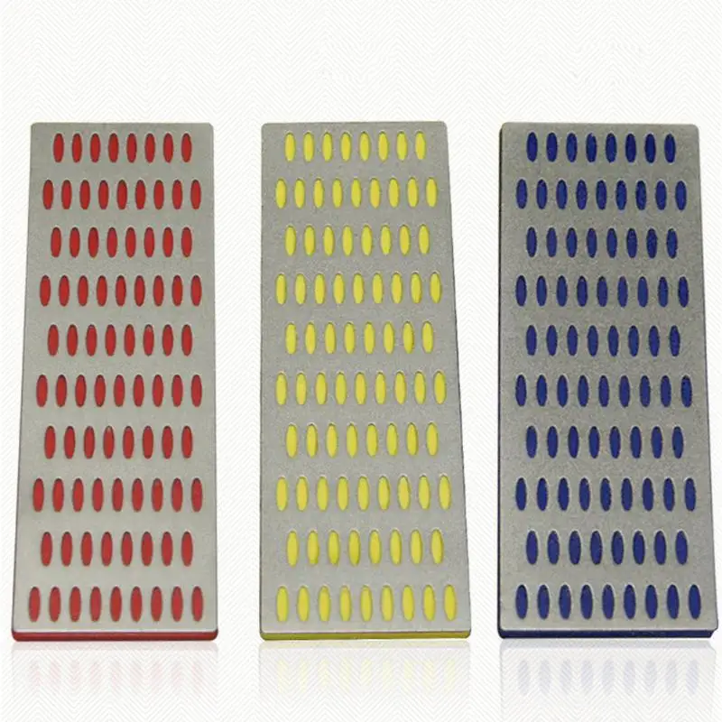

3pc LARGE Diamond Sharpening Hone Set Stone Backing Whetstone Block Kitchen Knife Acecssories