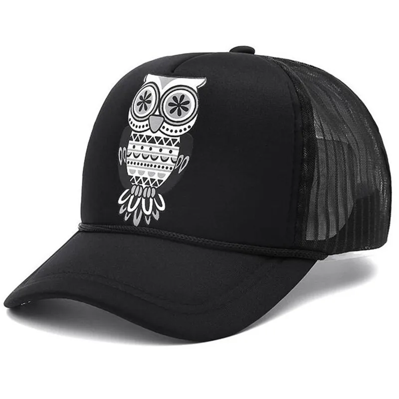 

New Fashion Baseball Cap Adult Unisex Classic Trucker Hat Cap Owl Mesh Cap Snapback Hat Vintage Women Men Hip Hop Hat