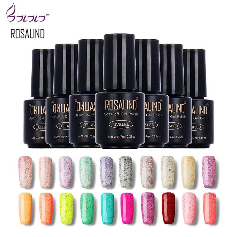 

ROSALIND Long Lasting Bling Candy Color Nail Polish UV Gel Nail Polish Nail Polish 3D Glitter Nail Enamel Diamond Glitter Gel