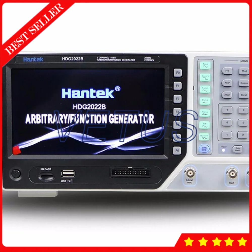 DDS генератор сигналов Hantek HDG2022B 2 канала 20 МГц 250MSa/s 16Bit произвольной формы функция генератор