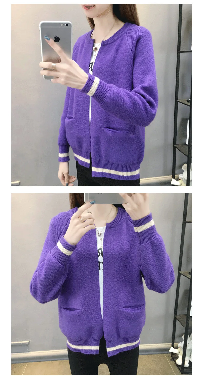 Большой размер высокая Талия короткий вязаный свитер кардиган 2019 осень зима Корейская версия и ленивый свитер от ветра пальто 718