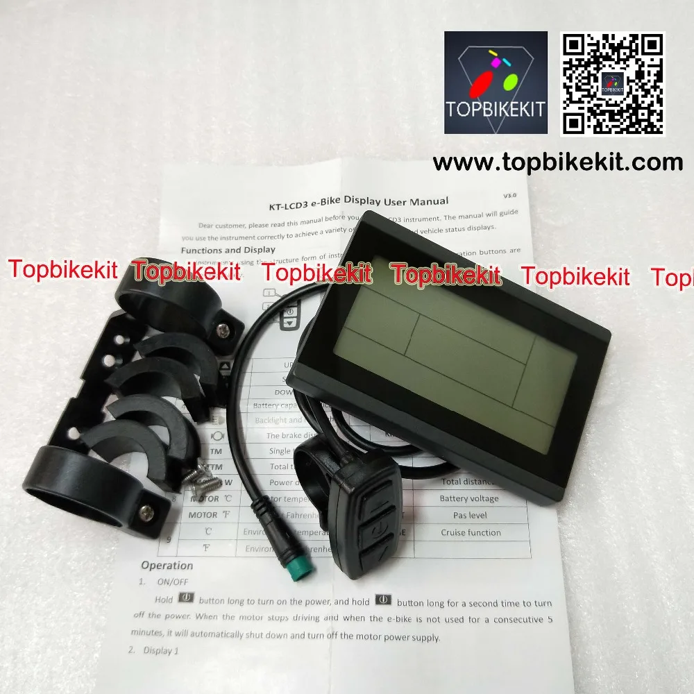 Excellent KT LCD3 Ebike LCD display 24V / 36V / 48V KT-LCD3 Display with Julei 5pins waterproof connecor / KT display ebike display meter 5