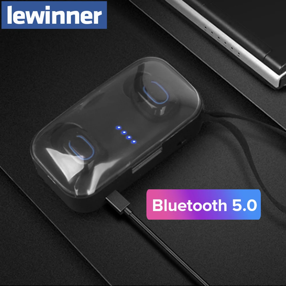 

Lewinner Bluetooth 5.0 TWS Bluetooth Earphone Stereo Earbud Wireless Headphone With Charging Box Mic For xiaomi All Phone