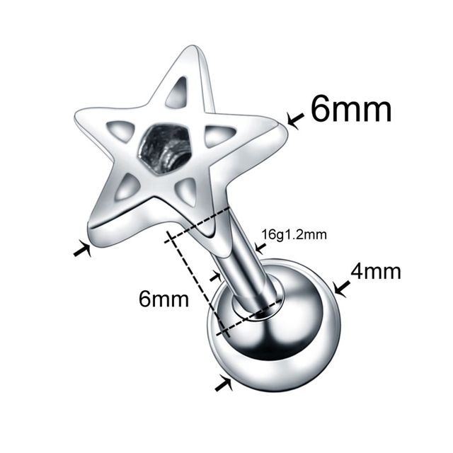 Steel Crystal Flower Ear Cartilage Helix Orelha Ear Stud Tragus Barbell Piercing Labret Lip Rings Sexy Charming Jewelry 16G