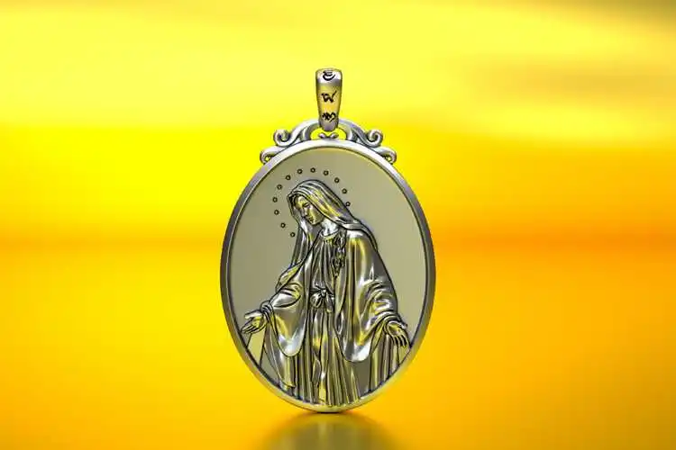 Стерлингового серебра 999 чистого серебра медальон Дева Мария