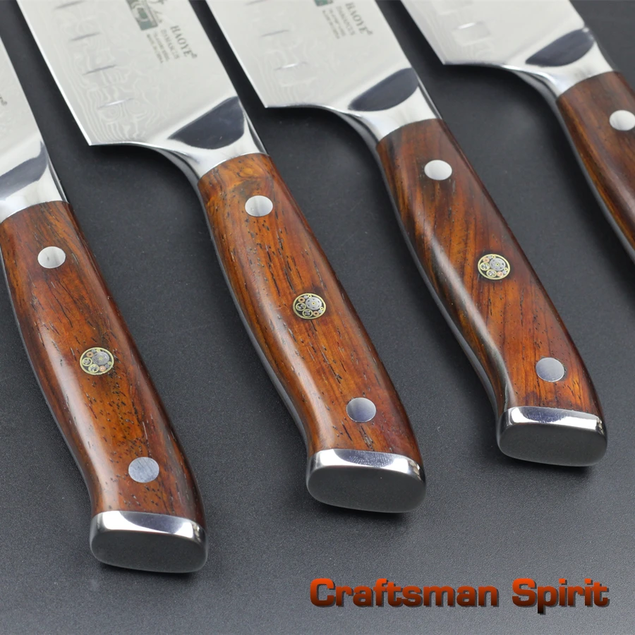 Японский нож santoku vg10 7 &quotдамасский стальные кухонные ножи красивый ручка из