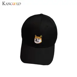 Шапки женственный Кепки черная шляпа женский козырек bone папа шляпа Прету в стиле хип-хоп Snapback Симпатичные вышивка с принтом собаки